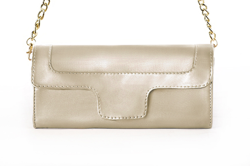 Women's gold luxurious elegant clutch for ceremonies, weddings and evenings out. - Profile view